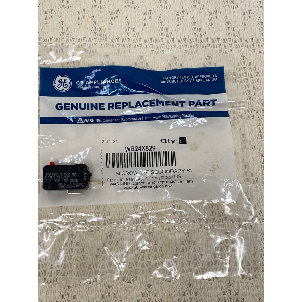GE Genuine Microwave Secondary Switch WB24X829 Replacement Part D3V-16G-3C25